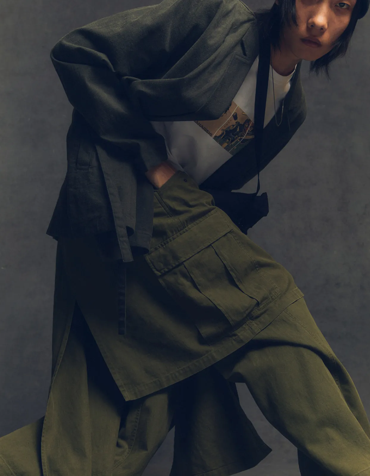 Men Maharishi 4588 Asym Cargo Hakama Pants