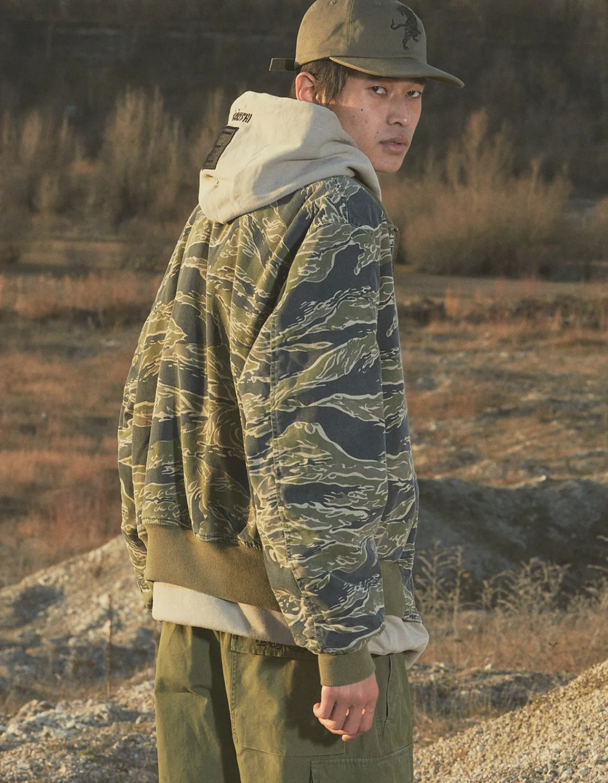 Men Maharishi 4289 Camo Reversible Flight Jacket