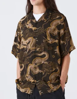 Men Maharishi 4234 Cloud Dragon Camp Collar Shirt