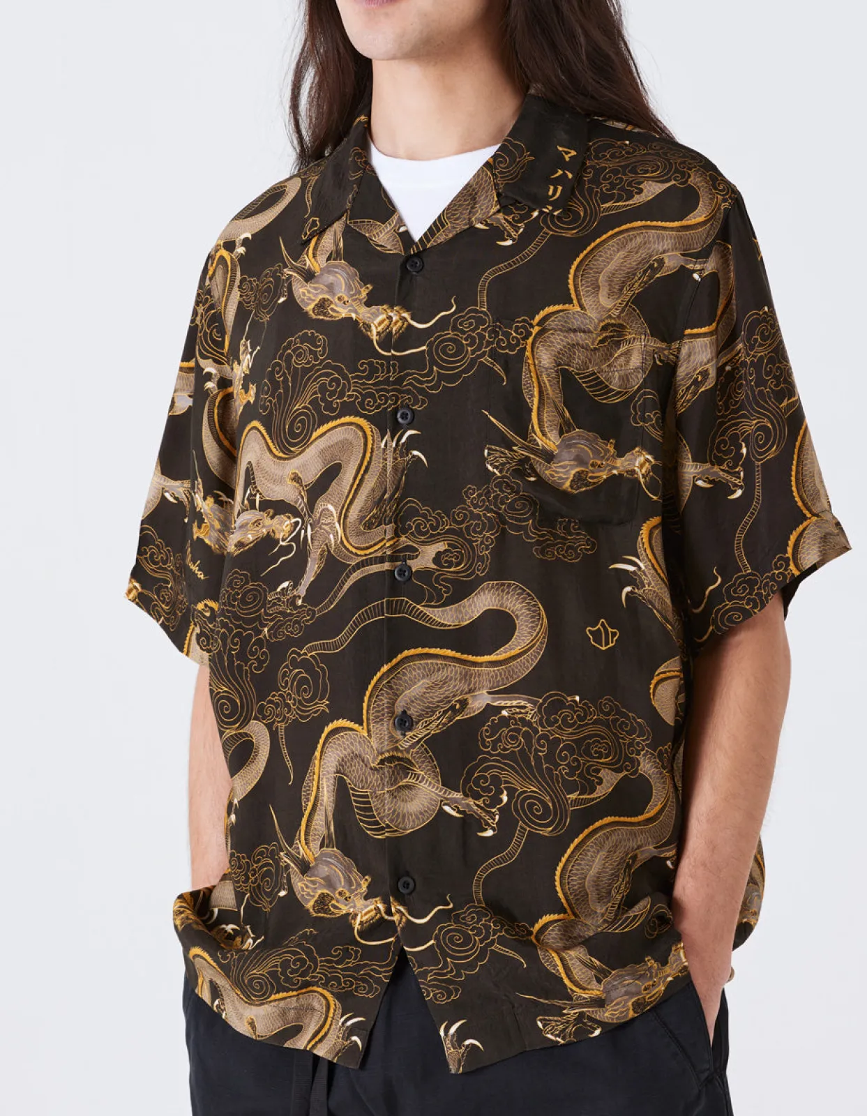 Men Maharishi 4234 Cloud Dragon Camp Collar Shirt
