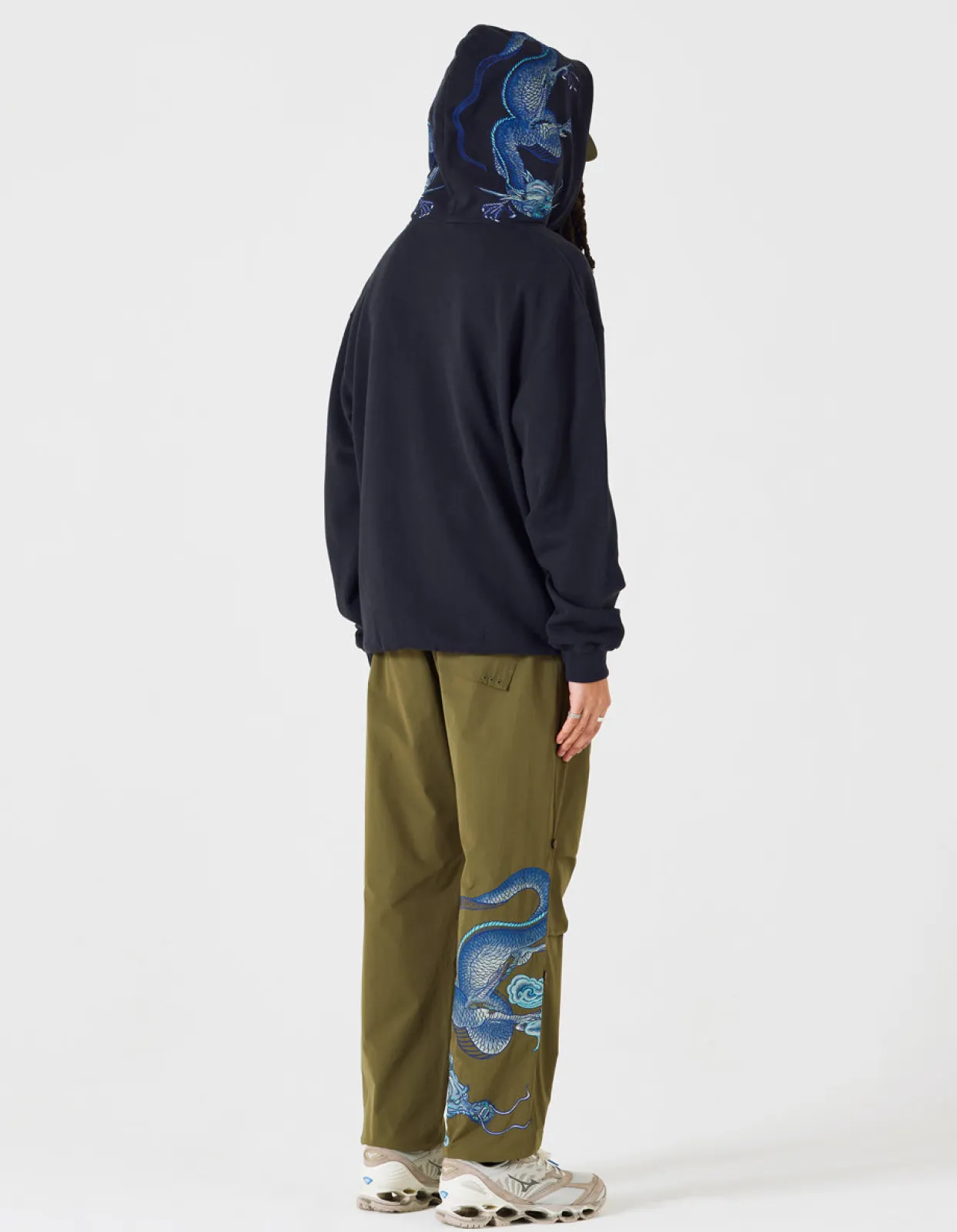 Men Maharishi 4212 Dragon Embroidered Hooded Sweat