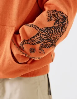 Men Maharishi 4280 Duelling Tigers Embroidered Hooded Sweat