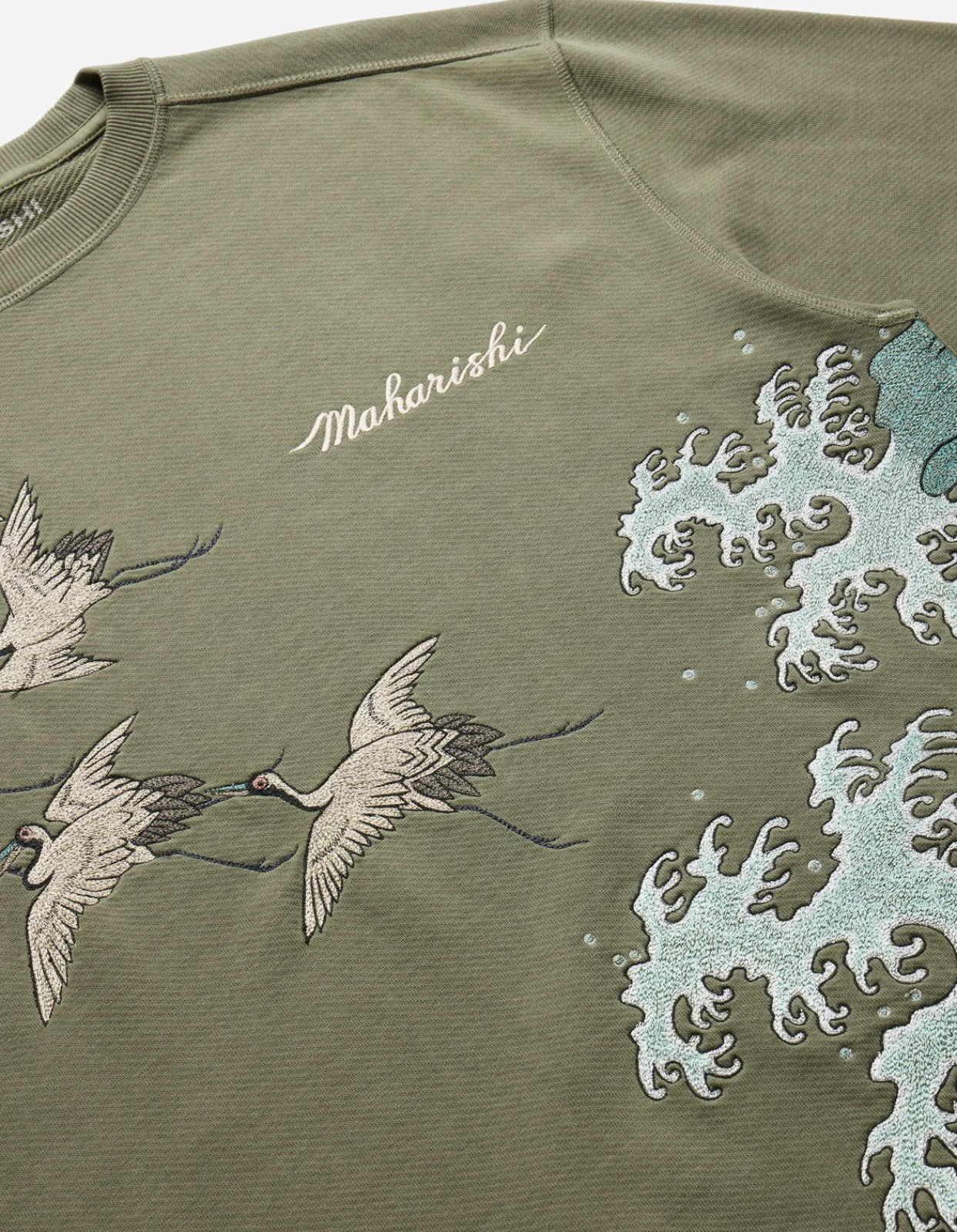 Men Maharishi 4505 Flying Peace Cranes Crew Sweat