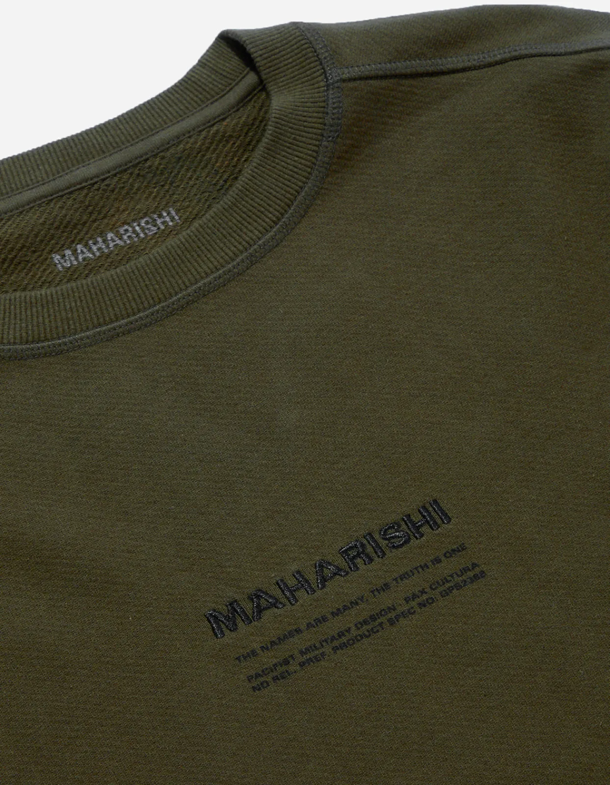 Men Maharishi 7011 Miltype Embroidered Crew Sweat·Organic Cotton