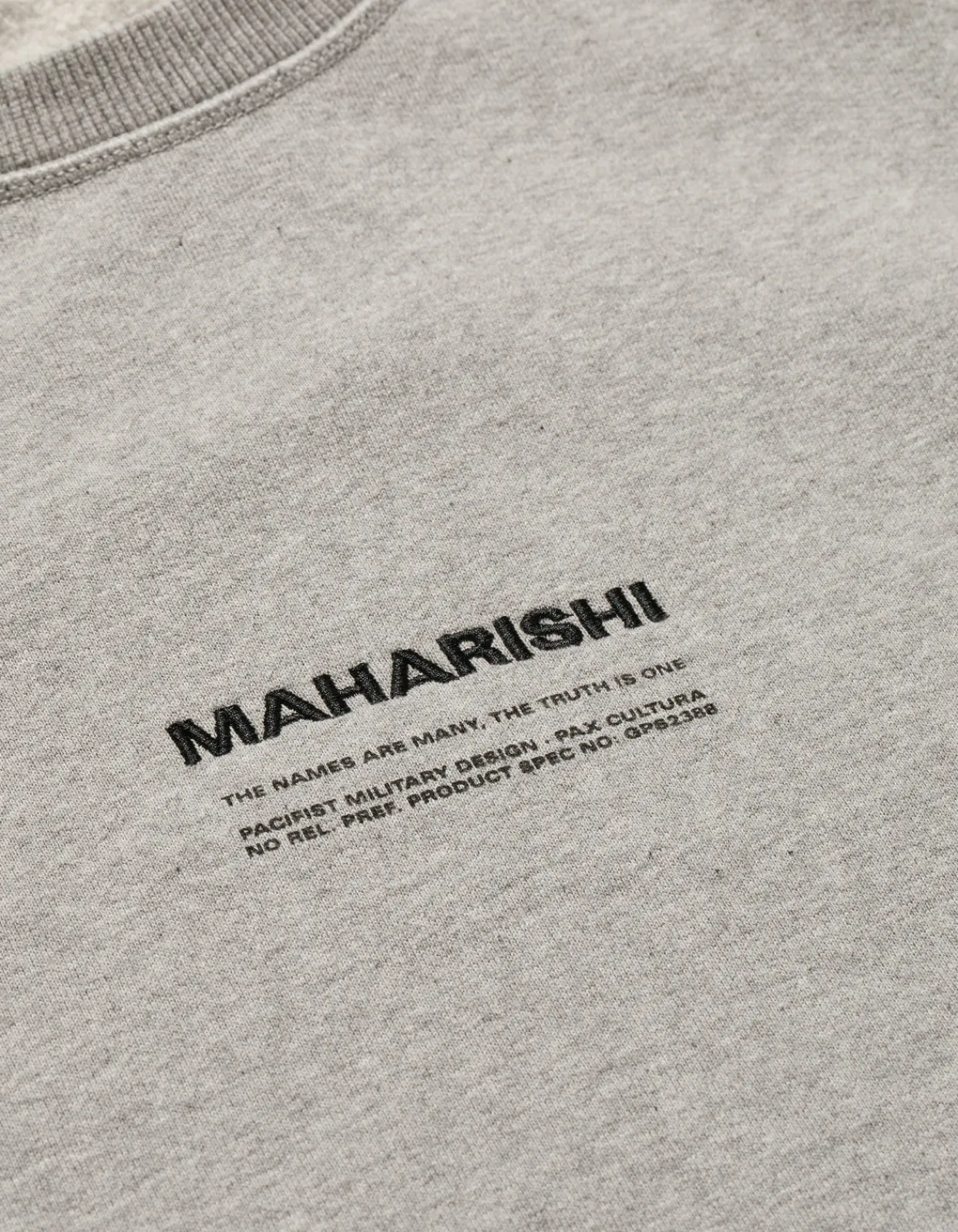 Men Maharishi 7011 Miltype Embroidered Crew Sweat·Organic Cotton
