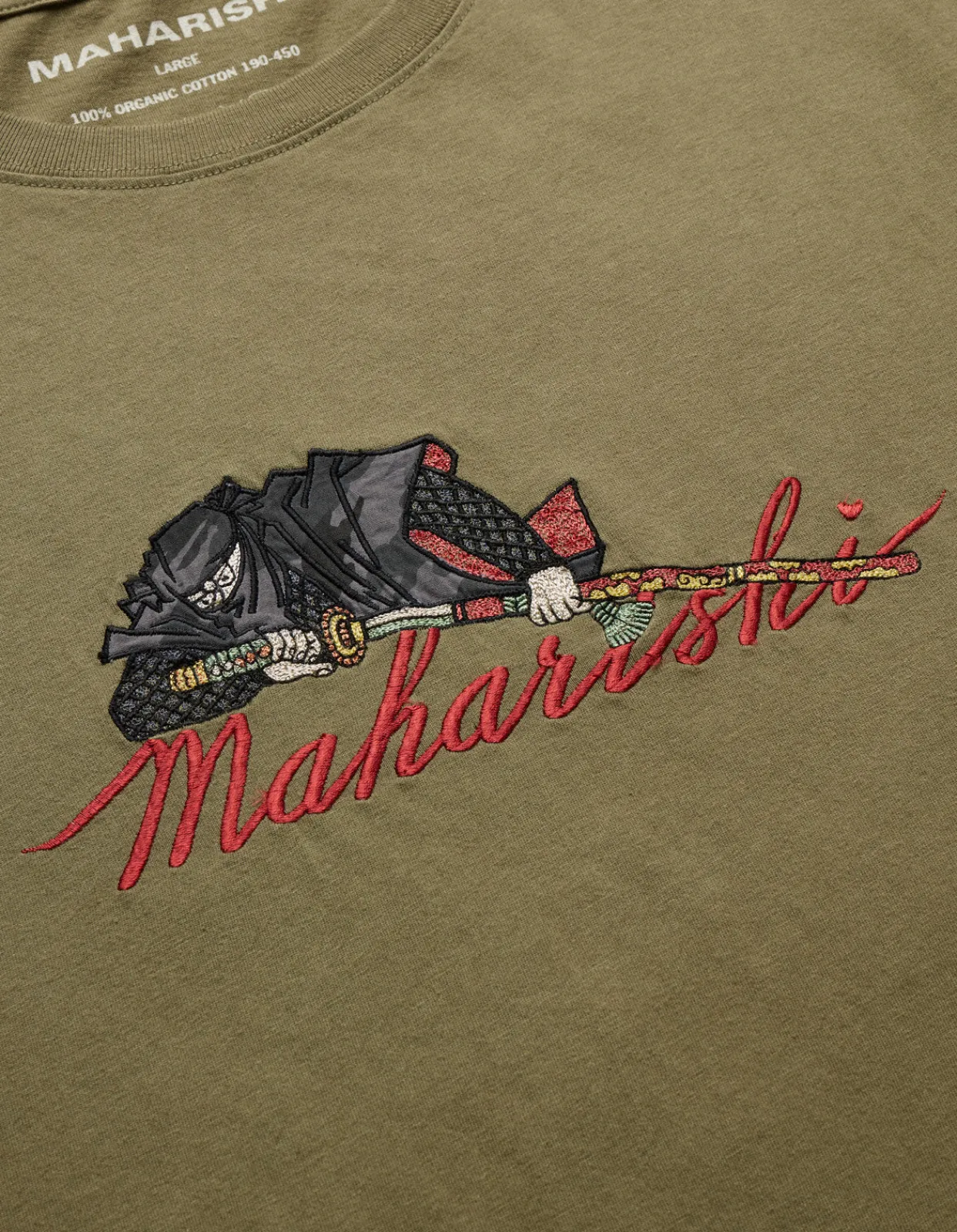 Men Maharishi 4501 Ninjutsu Embroidered T-Shirt