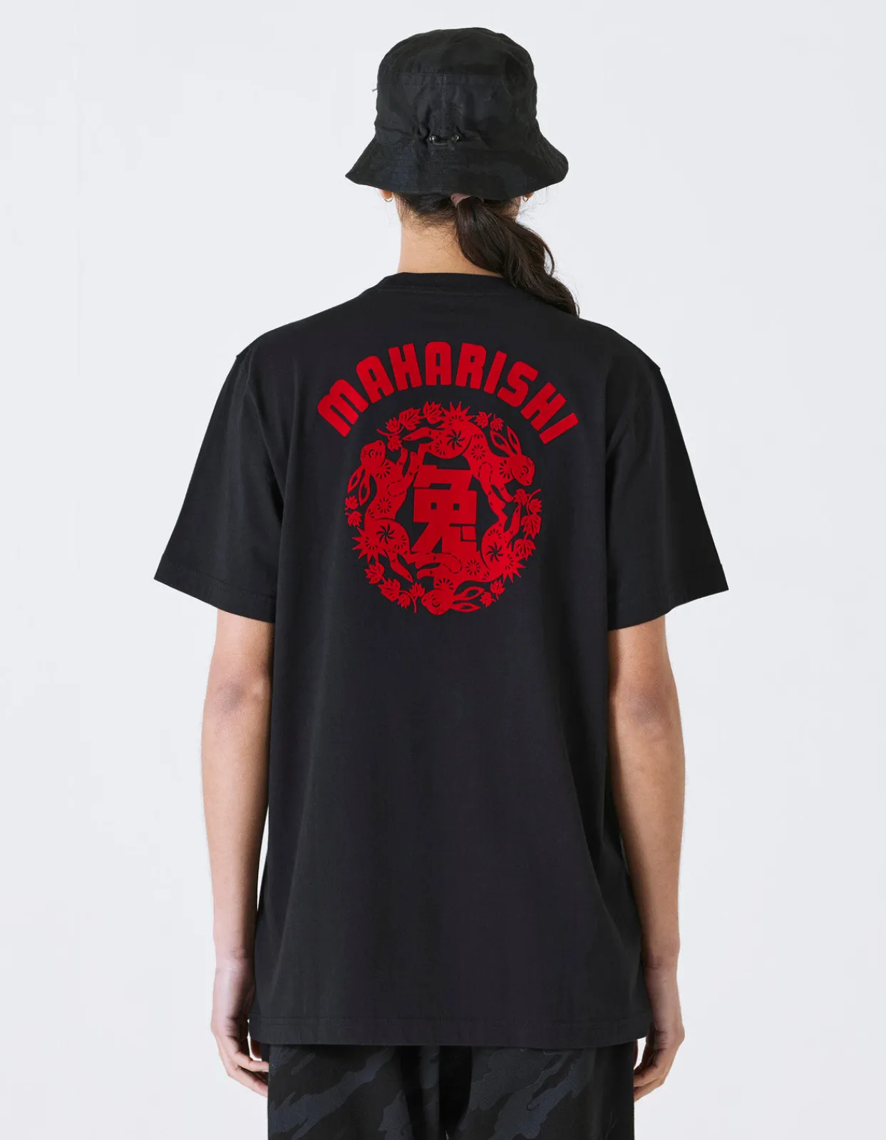 Men Maharishi 1004 Paper-Cut Rabbit T-Shirt