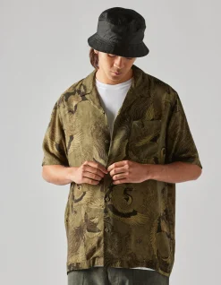 Men Maharishi 4509 Peace Cranes Camp-Collar Shirt