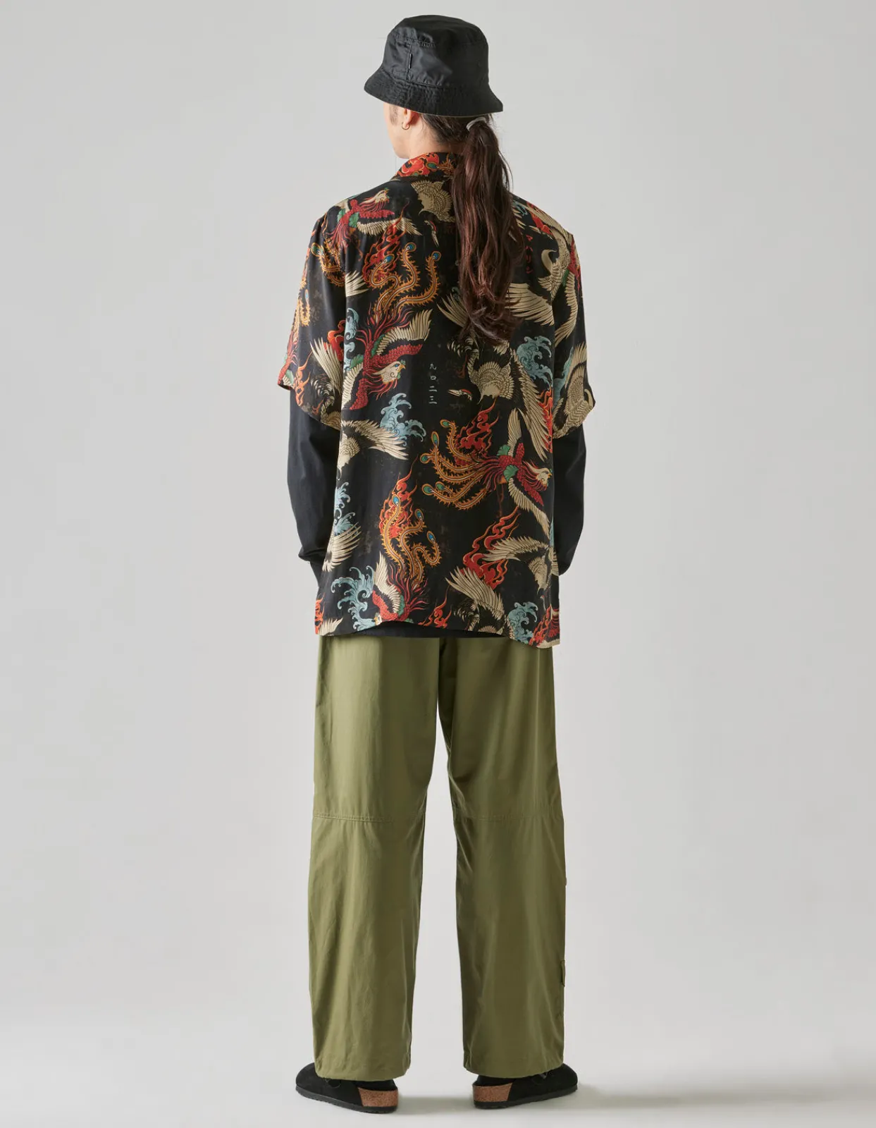 Men Maharishi 4509 Peace Cranes Camp-Collar Shirt