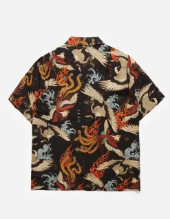 Men Maharishi 4509 Peace Cranes Camp-Collar Shirt