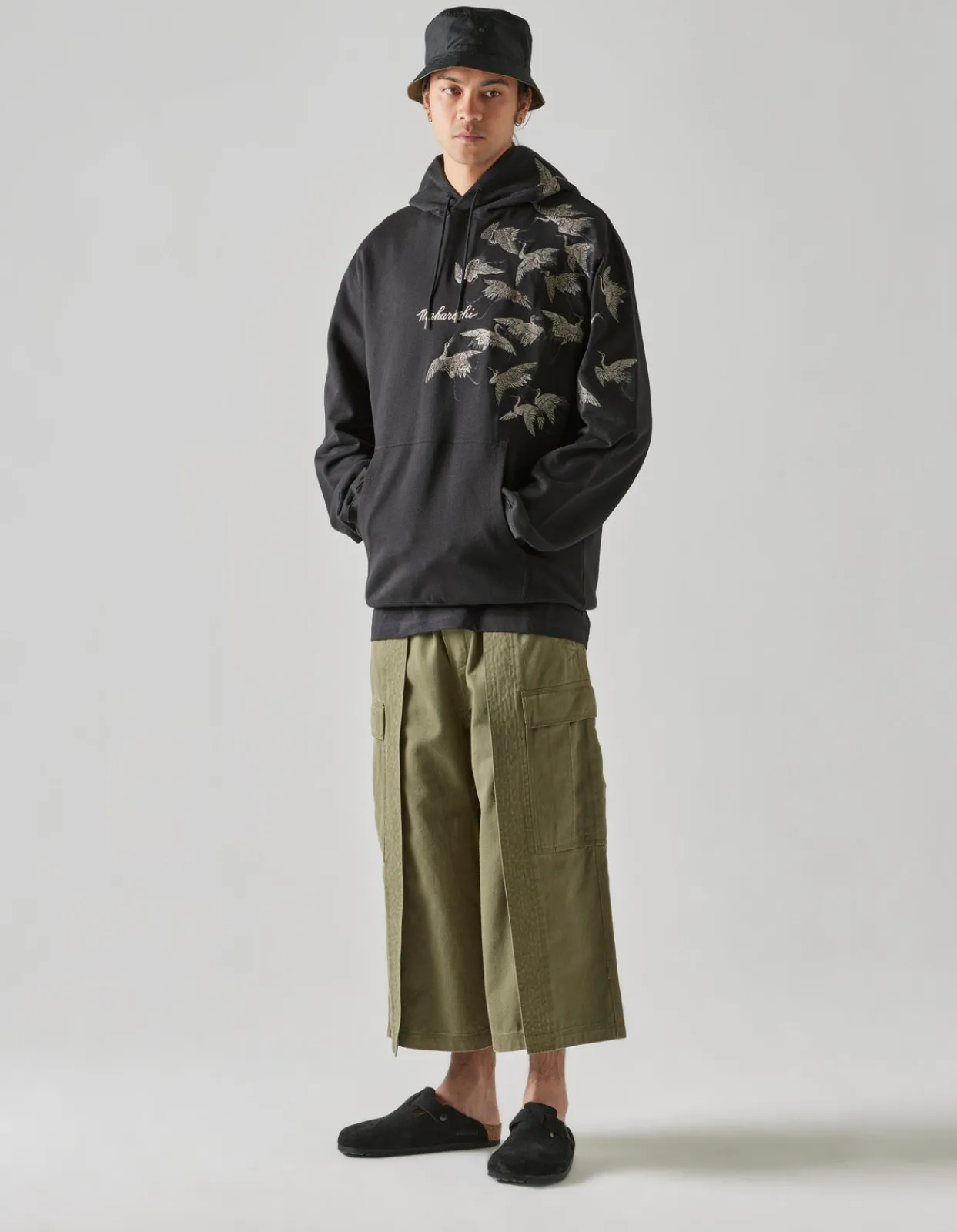 Men Maharishi 4506 Peace Cranes Hooded Sweat