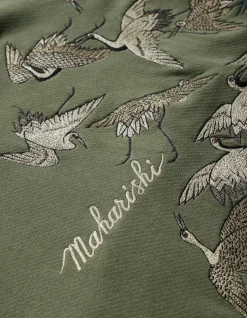 Men Maharishi 4506 Peace Cranes Hooded Sweat