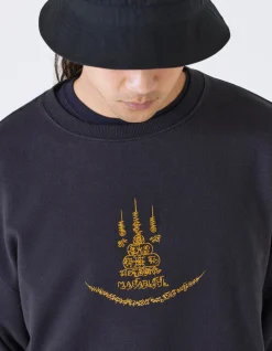 Men Maharishi 4281 Sak Yant Embroidered Organic Crew Sweat