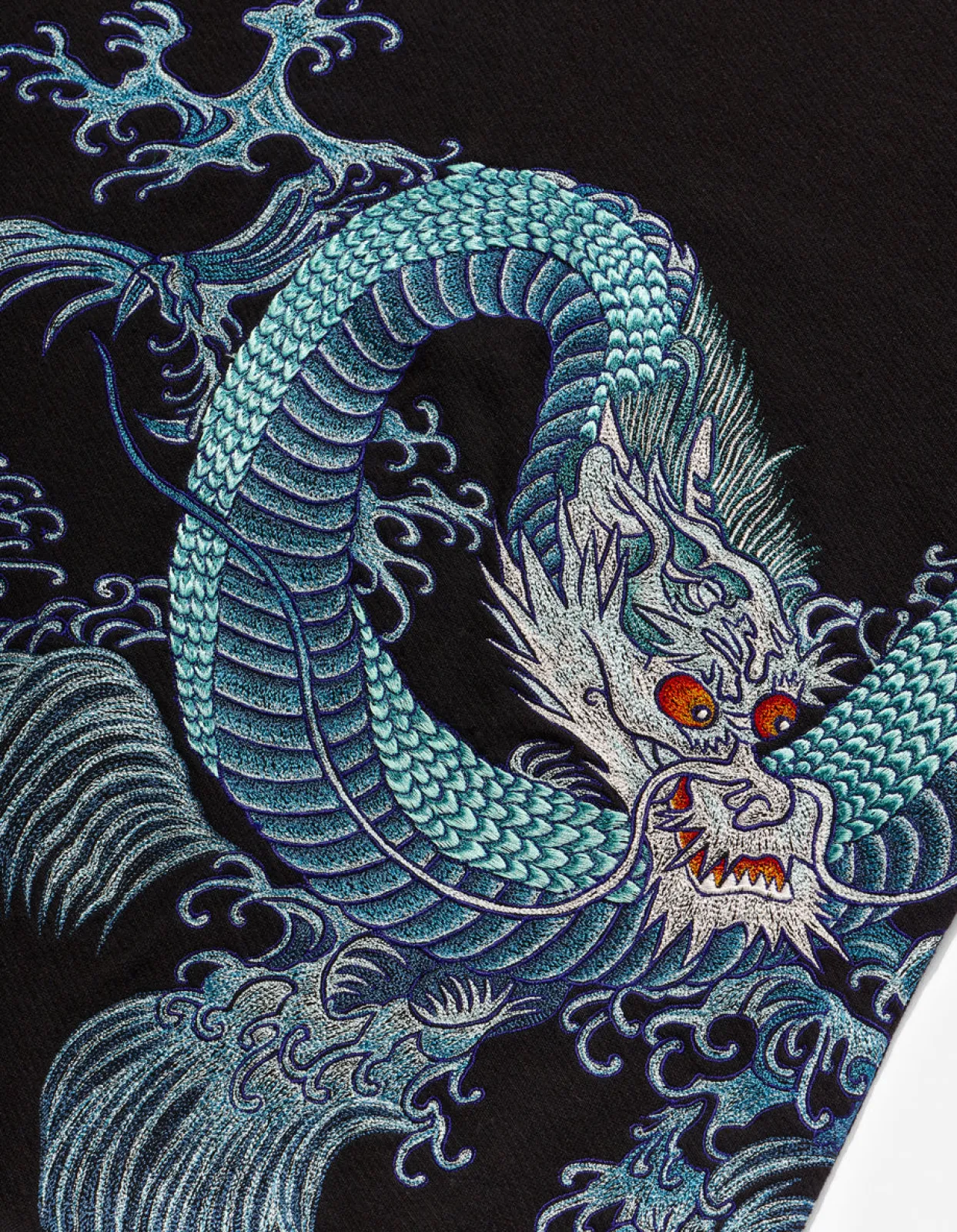 Men Maharishi 4242 Samurai Vs. Dragon Embroidered Crew Sweat