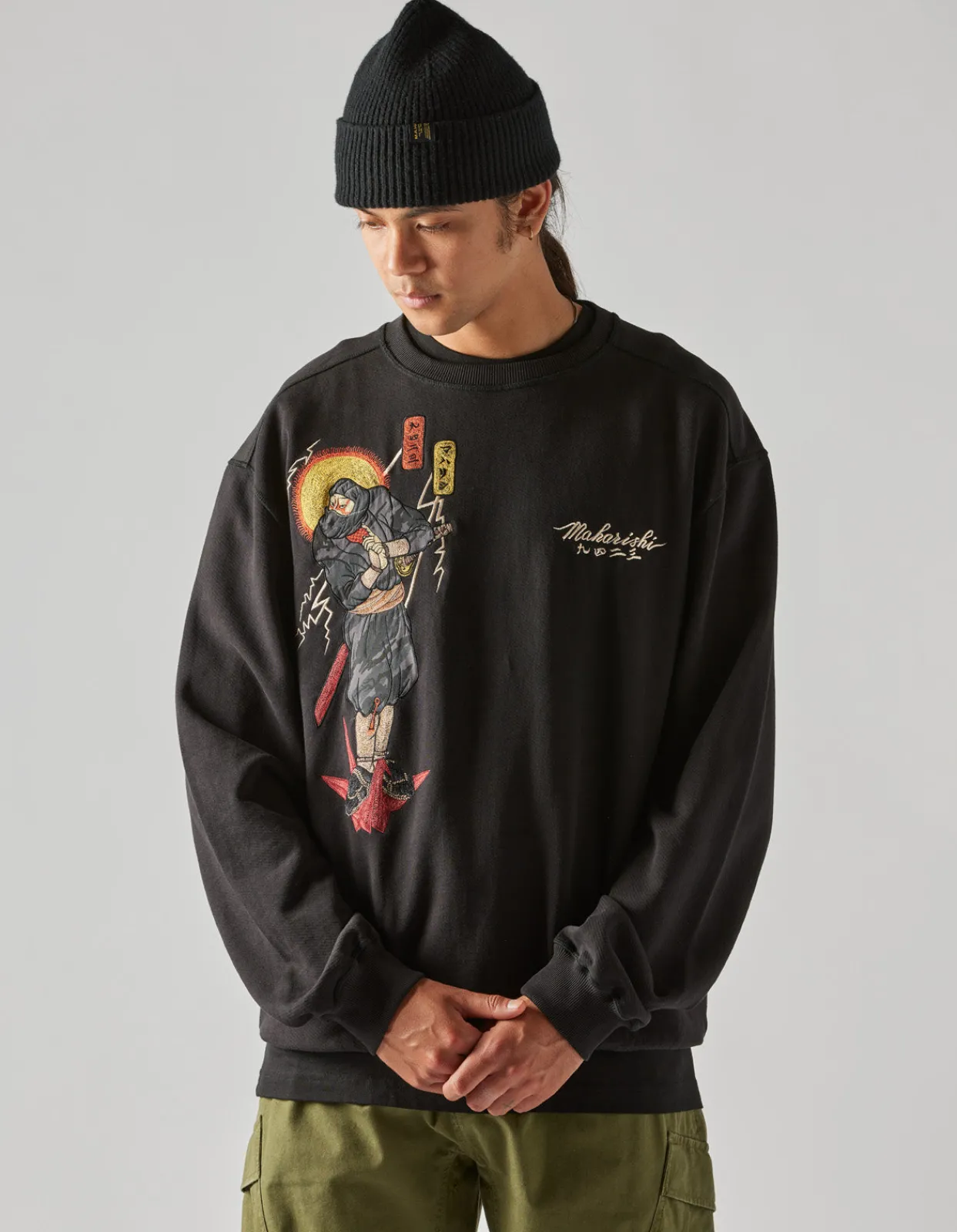 Men Maharishi 4503 Shinobi Embroidered Crew Sweat