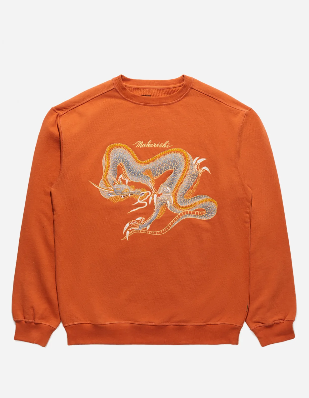 Men Maharishi 4216 Thai Dragon Embroidered Crew Sweat