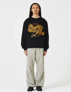 Men Maharishi 4216 Thai Dragon Embroidered Crew Sweat