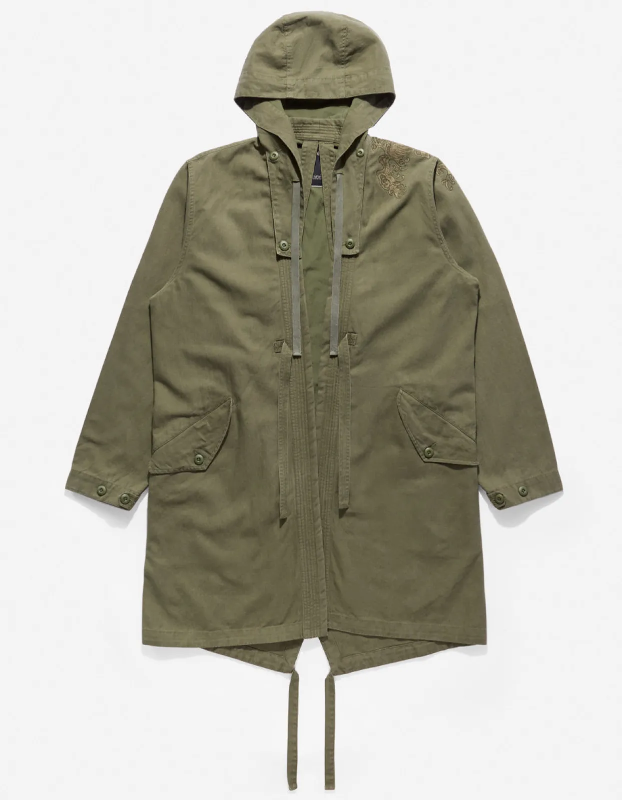 Men Maharishi 4240 Water Dragon Embroidered Kimono Parka