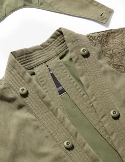 Men Maharishi 4240 Water Dragon Embroidered Kimono Parka
