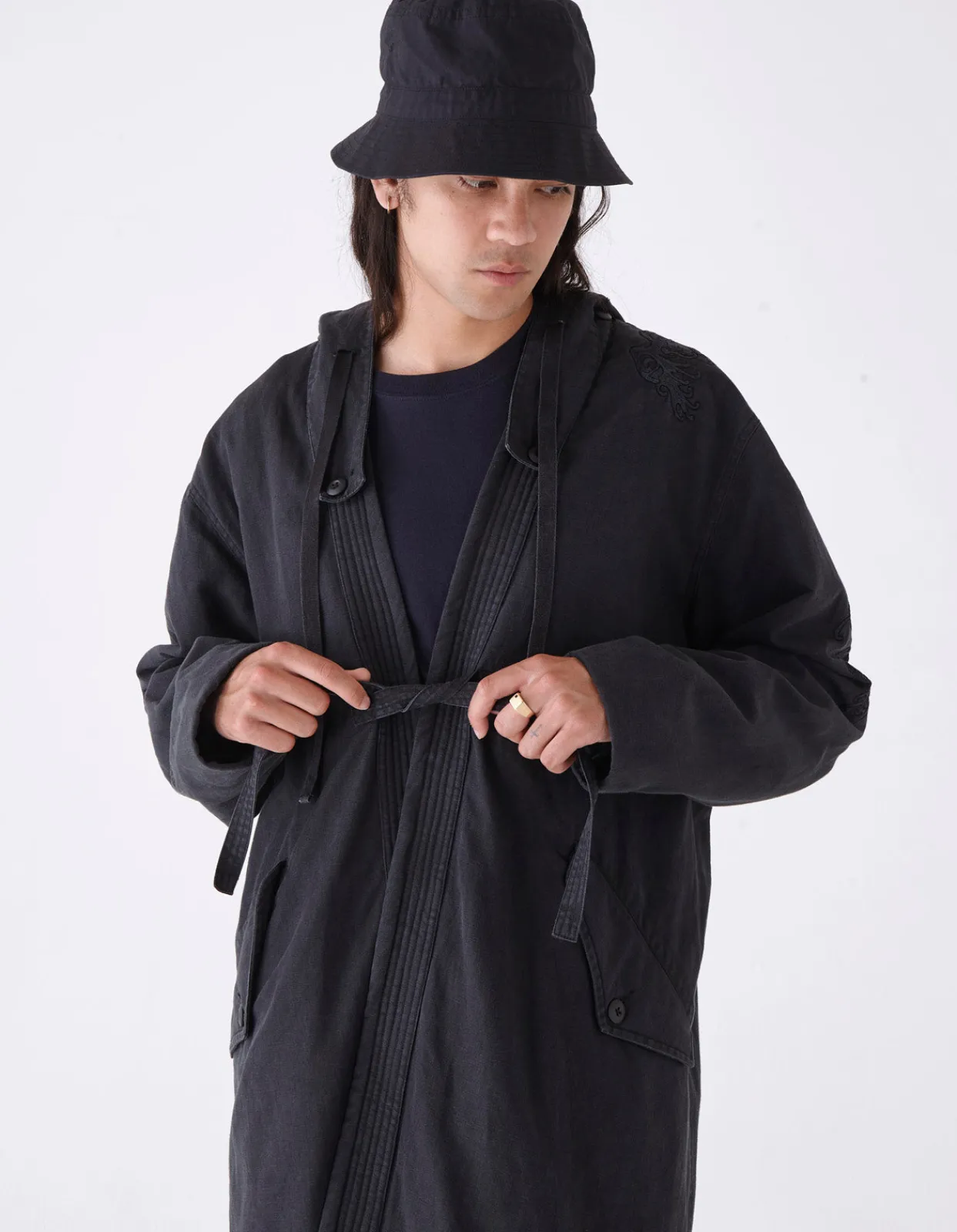 Men Maharishi 4240 Water Dragon Embroidered Kimono Parka