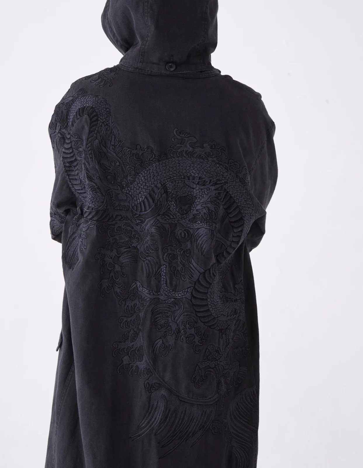 Men Maharishi 4240 Water Dragon Embroidered Kimono Parka