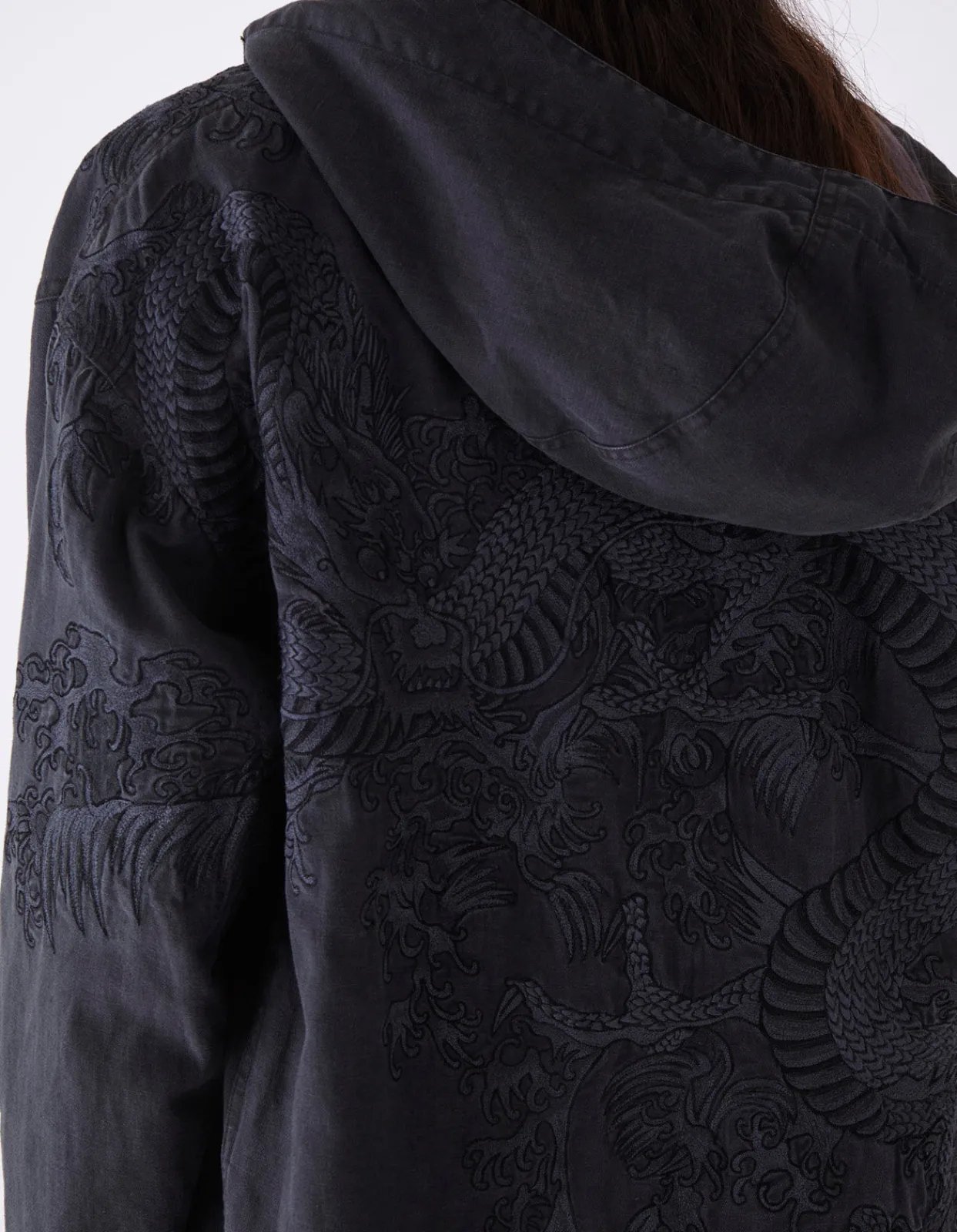 Men Maharishi 4240 Water Dragon Embroidered Kimono Parka