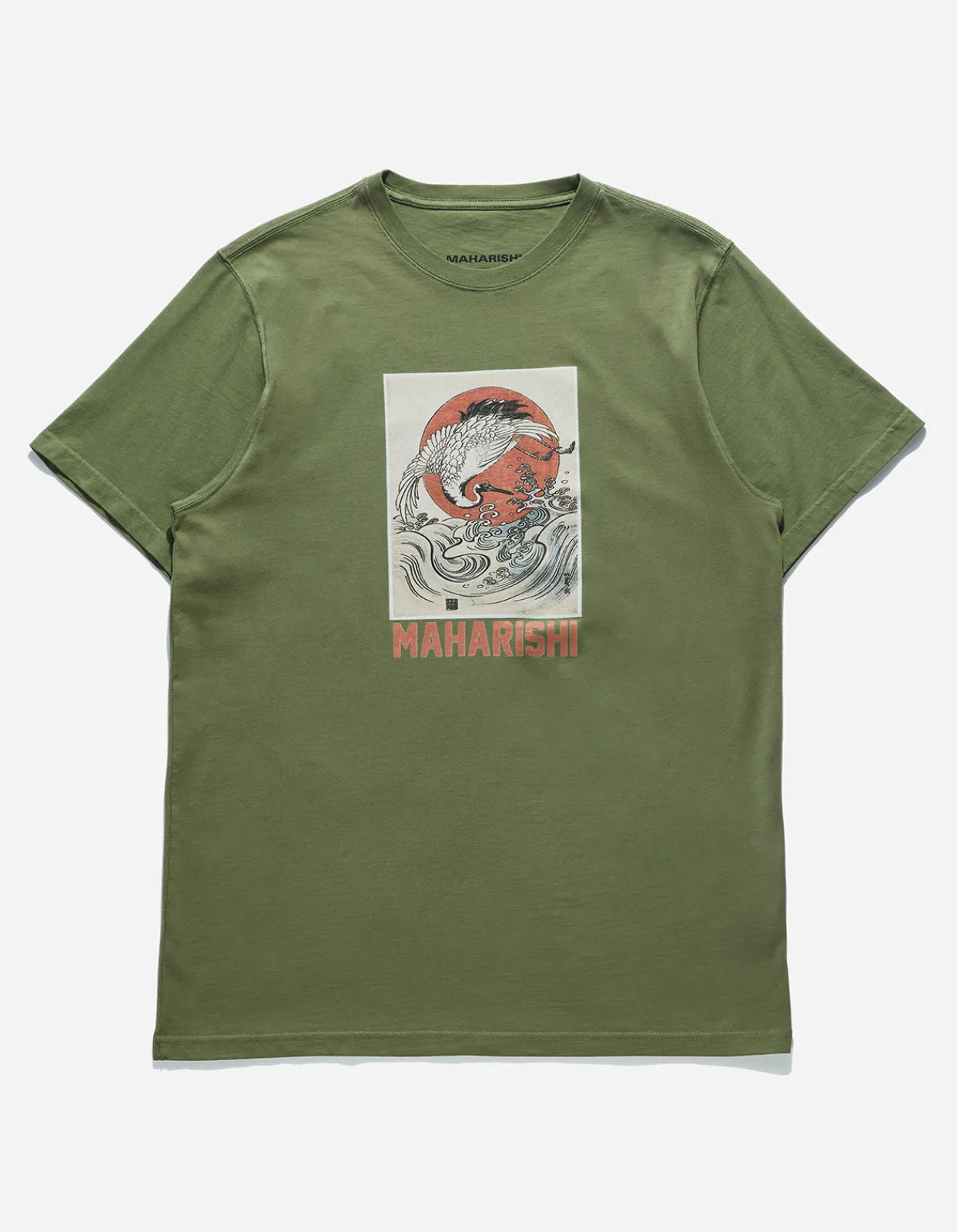Men Maharishi 1072 Water Peace Crane T-Shirt
