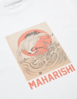 Men Maharishi 1072 Water Peace Crane T-Shirt