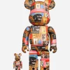 Men Maharishi Medicom BeaRbrick Andy Warhol × Jean-Michel Basquiat #2 400% & 100% Set