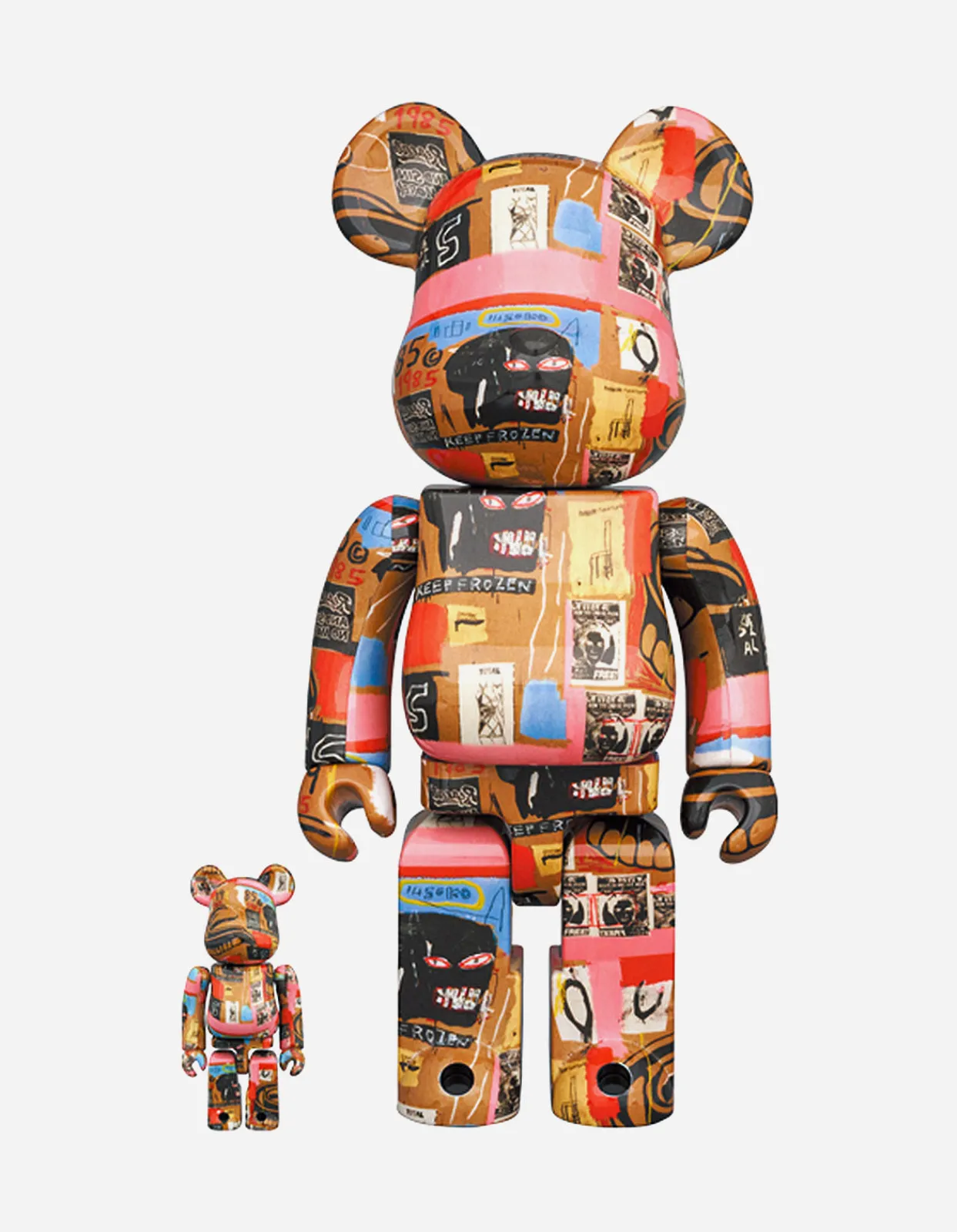 Men Maharishi Medicom BeaRbrick Andy Warhol × Jean-Michel Basquiat #2 400% & 100% Set